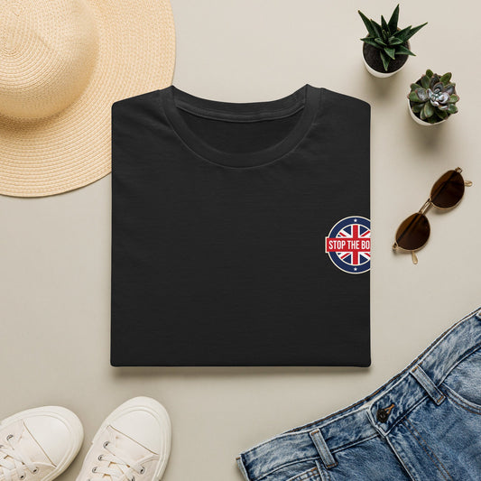 Stop the Boats Badge T-Shirt — Anti-Illegal Immigration Political Tee