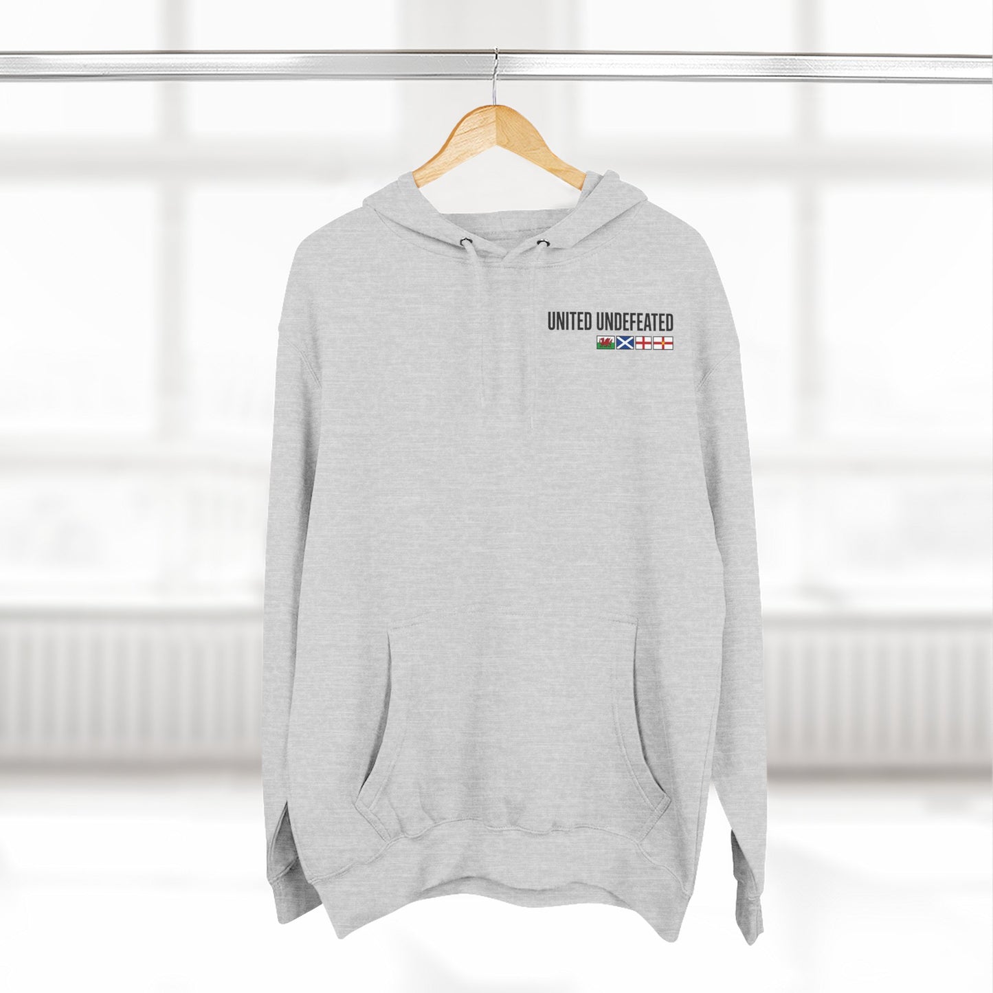 United Undefeated Hoodie — British Flag Chest & Back Fleece Pullover