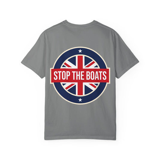 Stop The Boats T-shirt | Patriot Union Jack Roundel