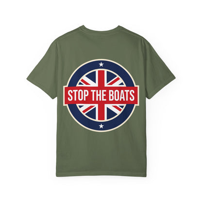 Stop The Boats T-shirt | Patriot Union Jack Roundel
