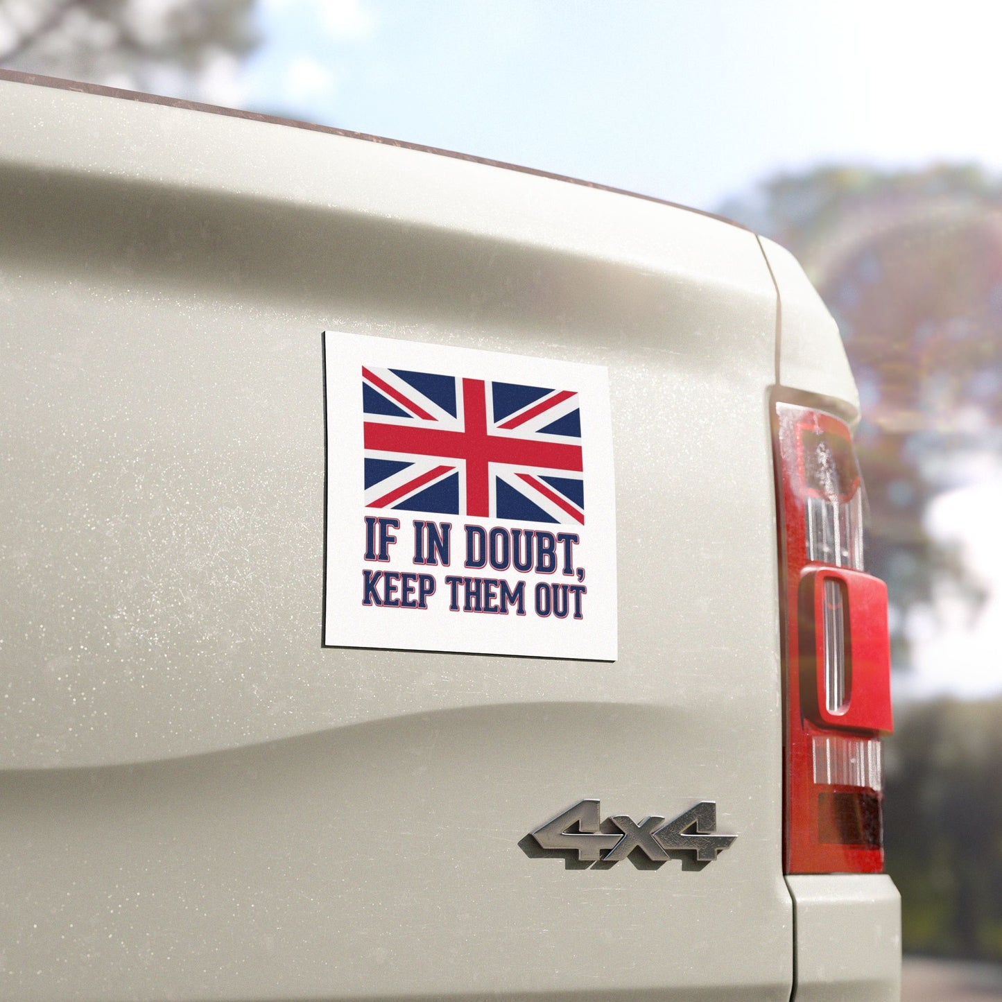 Union Jack 'If In Doubt Keep Them Out' Car Magnet
