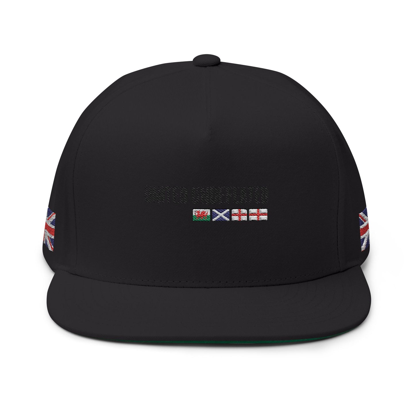 Flat Bill Cap — "United Undefeated" Embroidered Flag Snapback