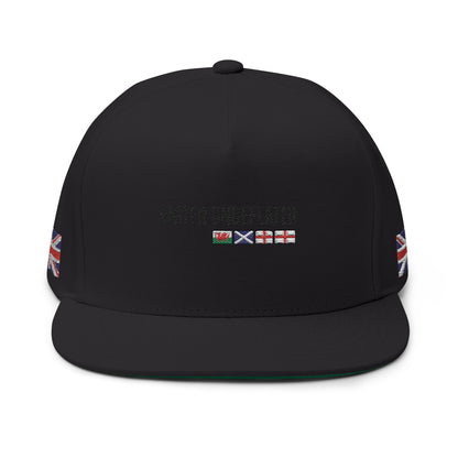 Flat Bill Cap — "United Undefeated" Embroidered Flag Snapback