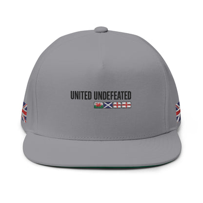Flat Bill Cap — "United Undefeated" Embroidered Flag Snapback