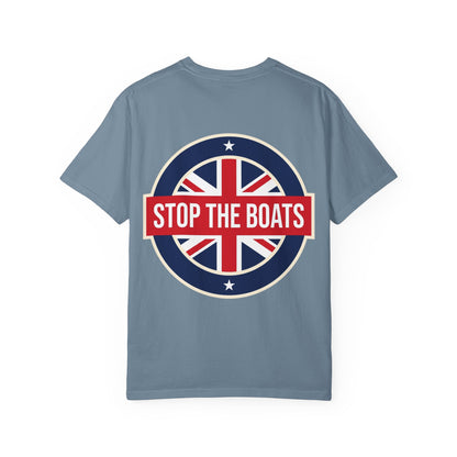 Stop The Boats T-shirt | Patriot Union Jack Roundel