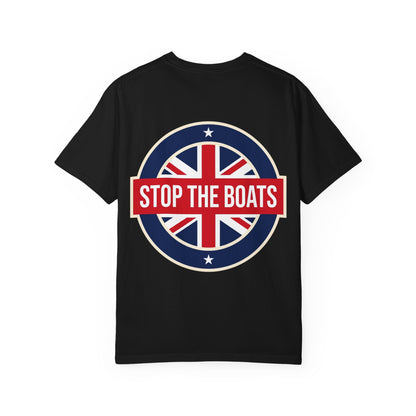 Stop The Boats T-shirt | Patriot Union Jack Roundel