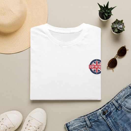 Stop the Boats Badge T-Shirt — Anti-Illegal Immigration Political Tee