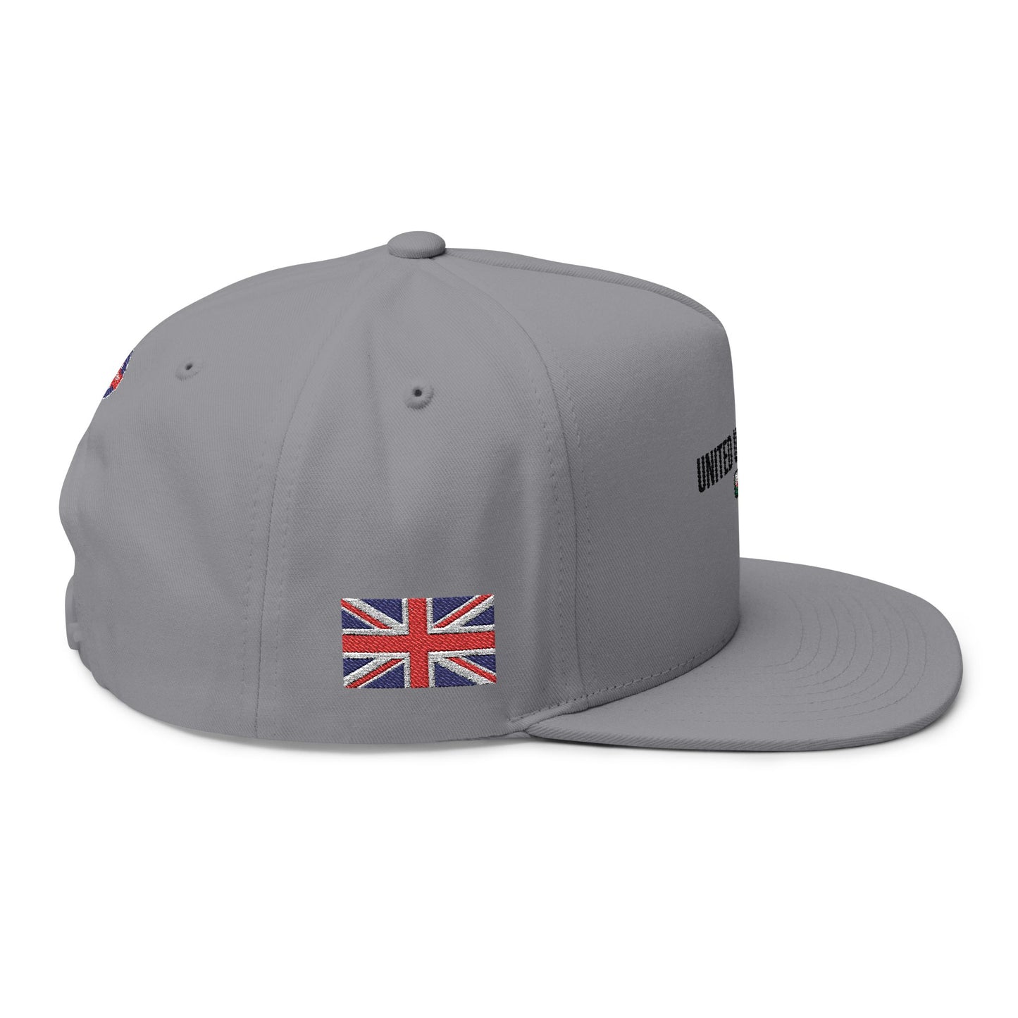 Flat Bill Cap — "United Undefeated" Embroidered Flag Snapback