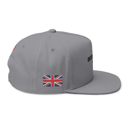 Flat Bill Cap — "United Undefeated" Embroidered Flag Snapback