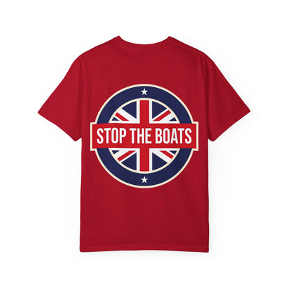 Stop The Boats T-shirt | Patriot Union Jack Roundel