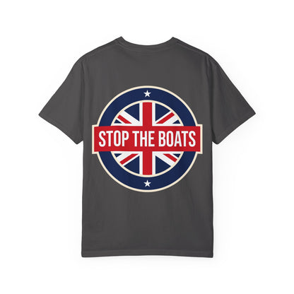 Stop The Boats T-shirt | Patriot Union Jack Roundel