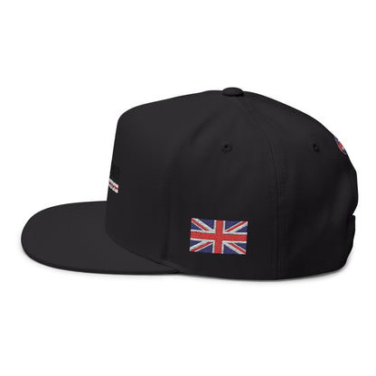 Flat Bill Cap — "United Undefeated" Embroidered Flag Snapback